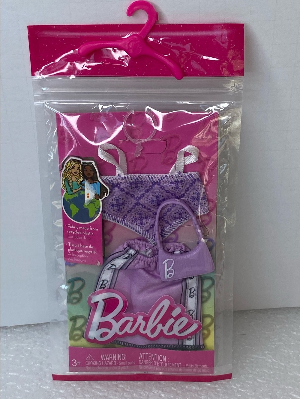 Barbie Fashion Pack Outfit Purple Top, Skirt & Handbag Clothing Set